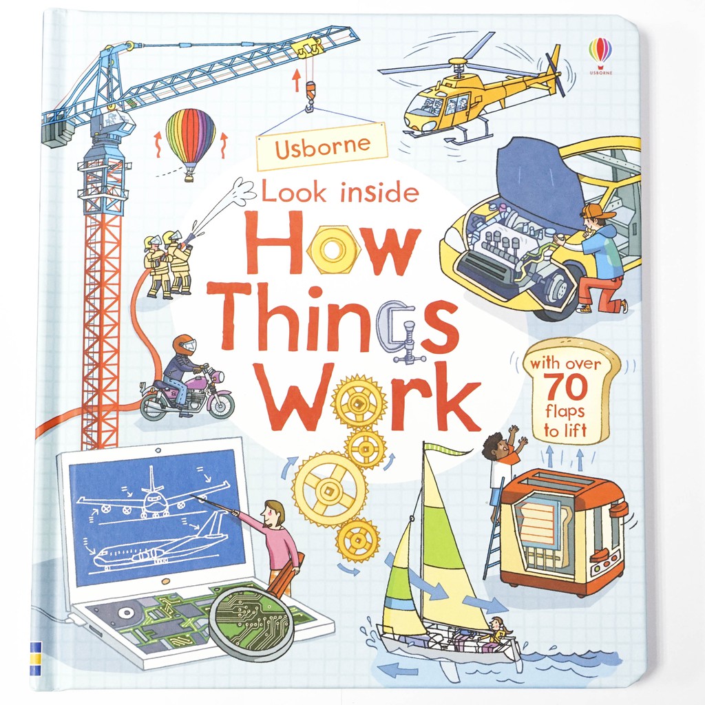 Sách lật mở khám phá Look Inside How things work Usborne cho bé học tiếng anh