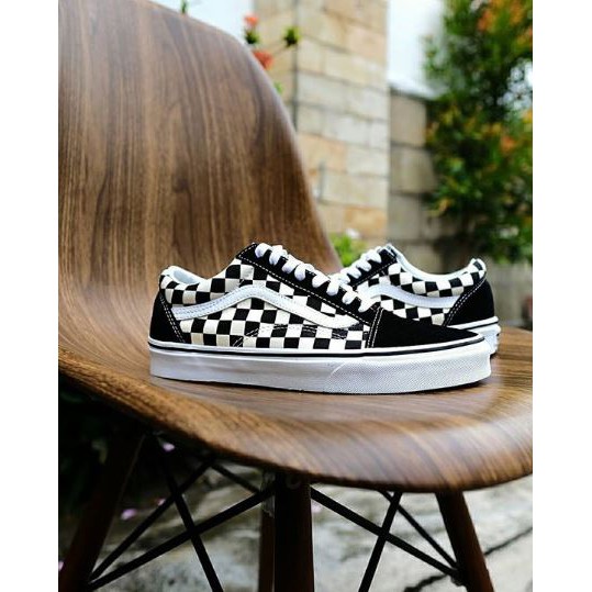 Giày Vans Chính Hãng Old Skool Classic  Black White Checkerboard