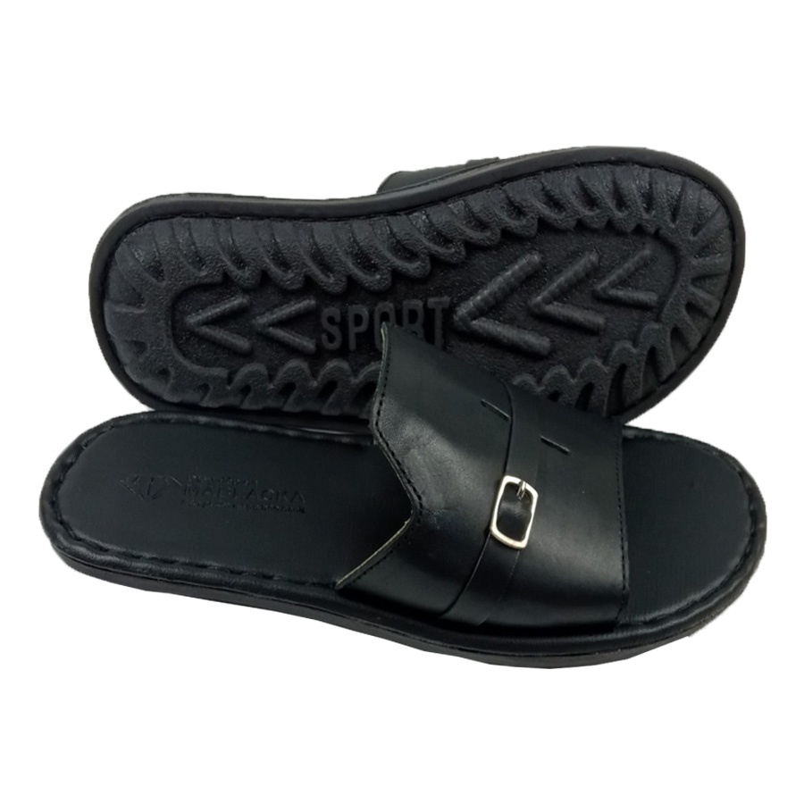 Dép nam quai ngang trơn Dép da nam DA THẬT