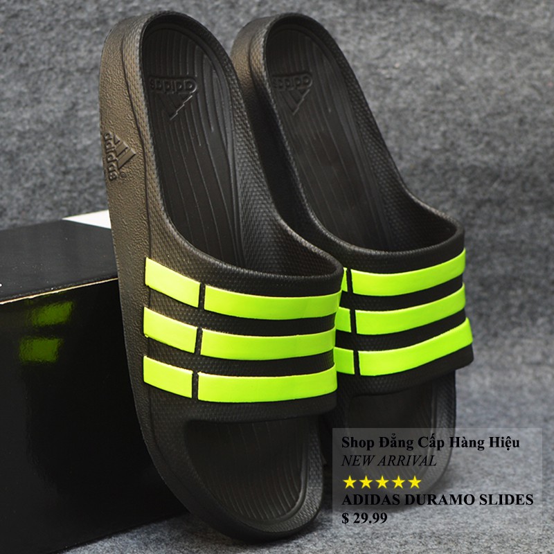 Dép Adidas Duramo Authentic màu đen sọc chuối
