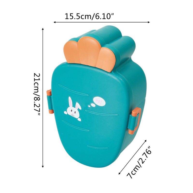 Hộp Đựng Cơm Trưa Thiết Kế Nhỏ Gọn Màu Trơn Dễ Thương Kèm Chốt Tiện Dụng Cho Học Sinh