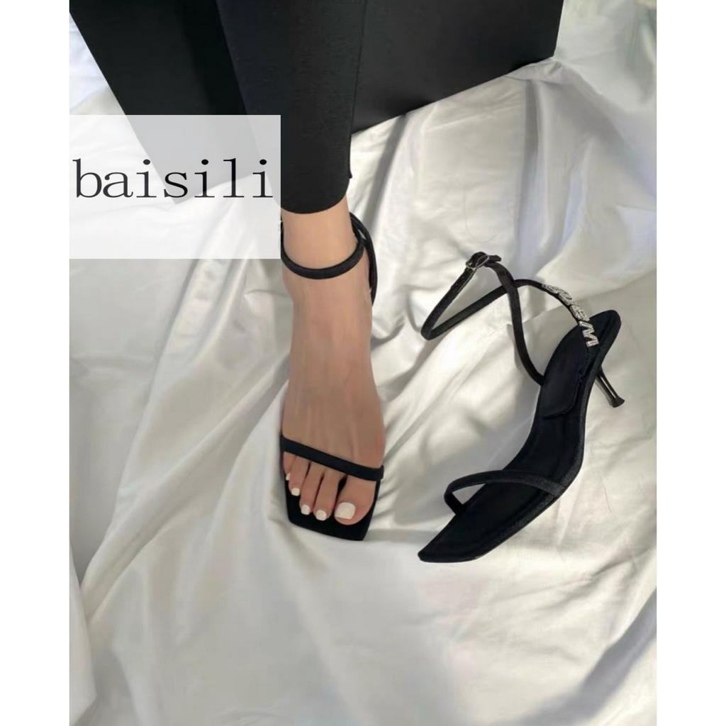 GIÀY CAO GÓT BAISILI - SANDAL NỮ QUAI NGANG MẢNH LỤA PHONG CÁCH THỜI TRANG HIỆN ĐẠI BG220645