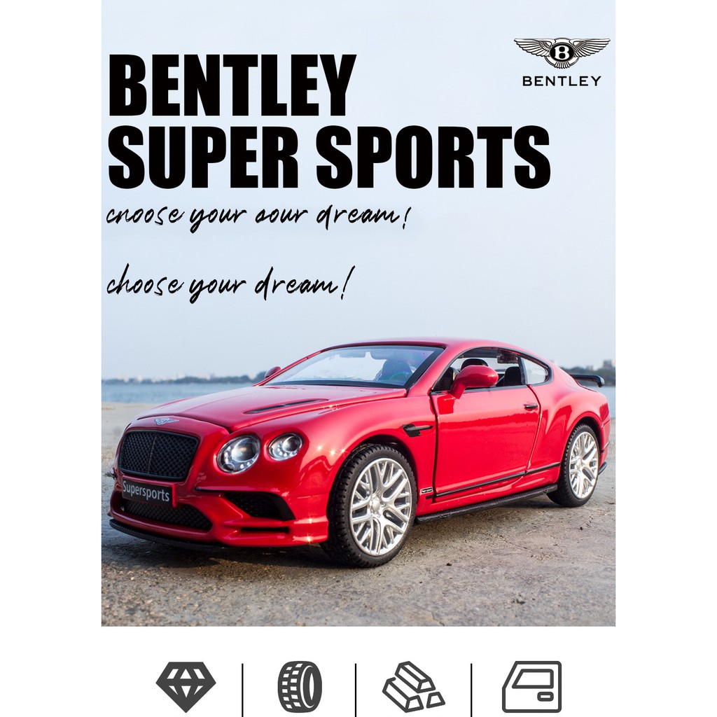 Mô hình siêu xe Bentley Continental tỷ lệ 1:32