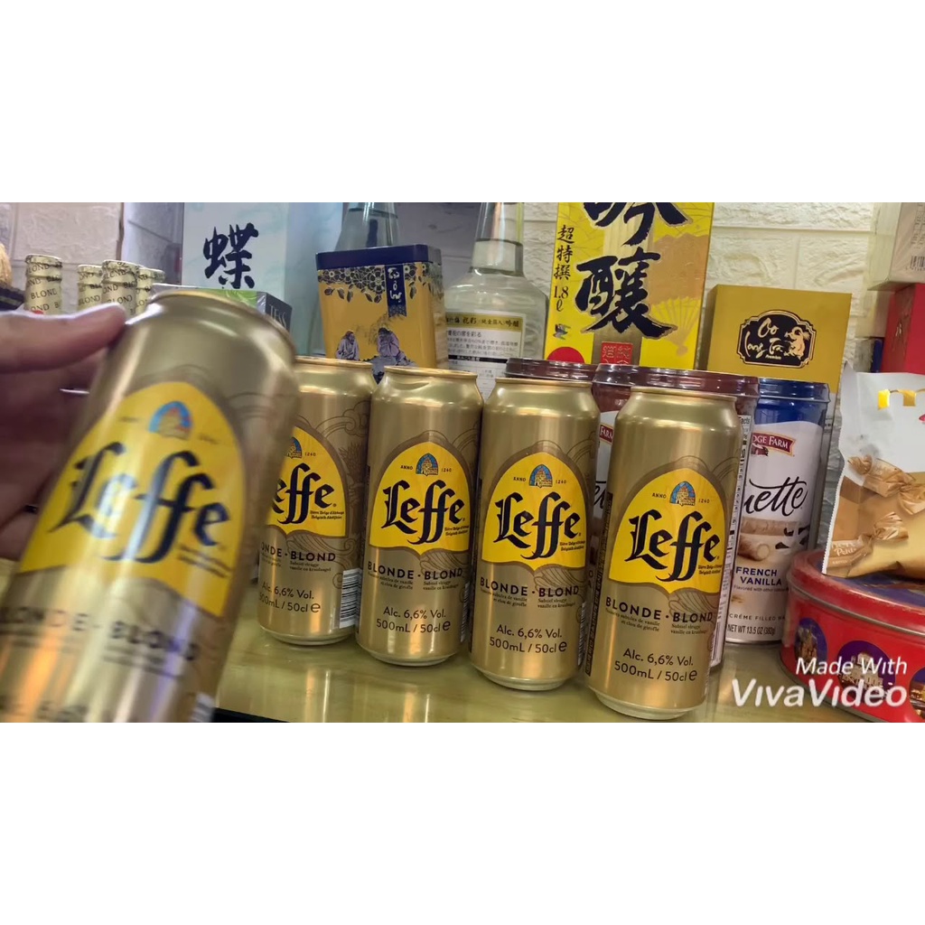 Bia Leffe vàng Blonde 6,6% Bỉ  – lốc 6lon 330ml