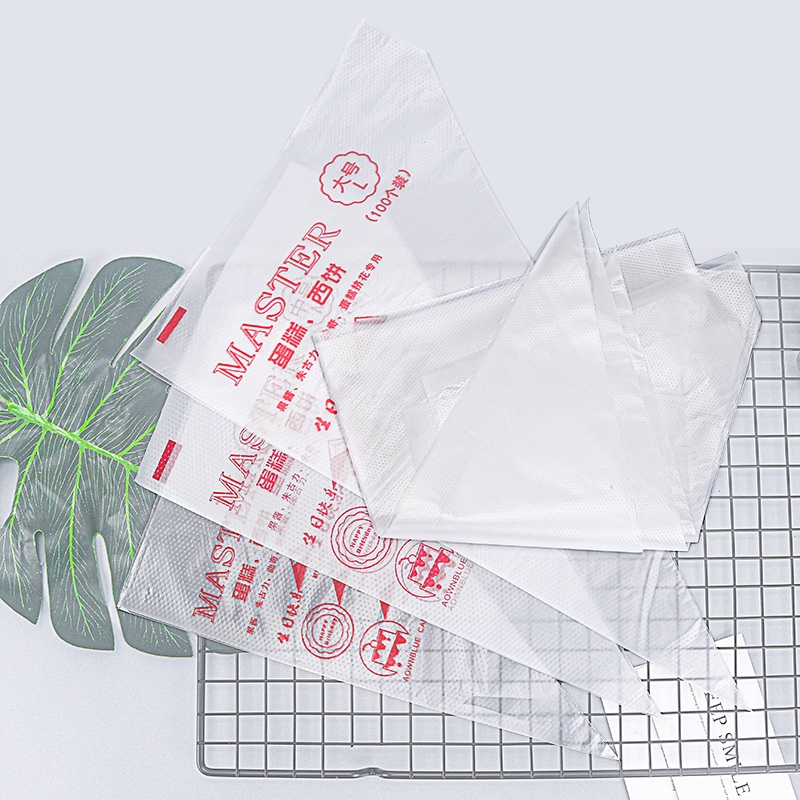 Túi Bắt Kem Nilong Trang Trí dụng cụ Làm Bánh Kem Sinh Nhật Bông Lan Set 100 Chiếc - TBK100P