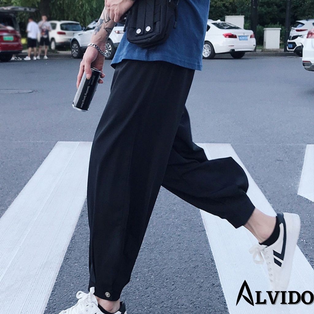 Quần jooger nam ALVIDO unisex khuy ống  thể thao hàn quốc