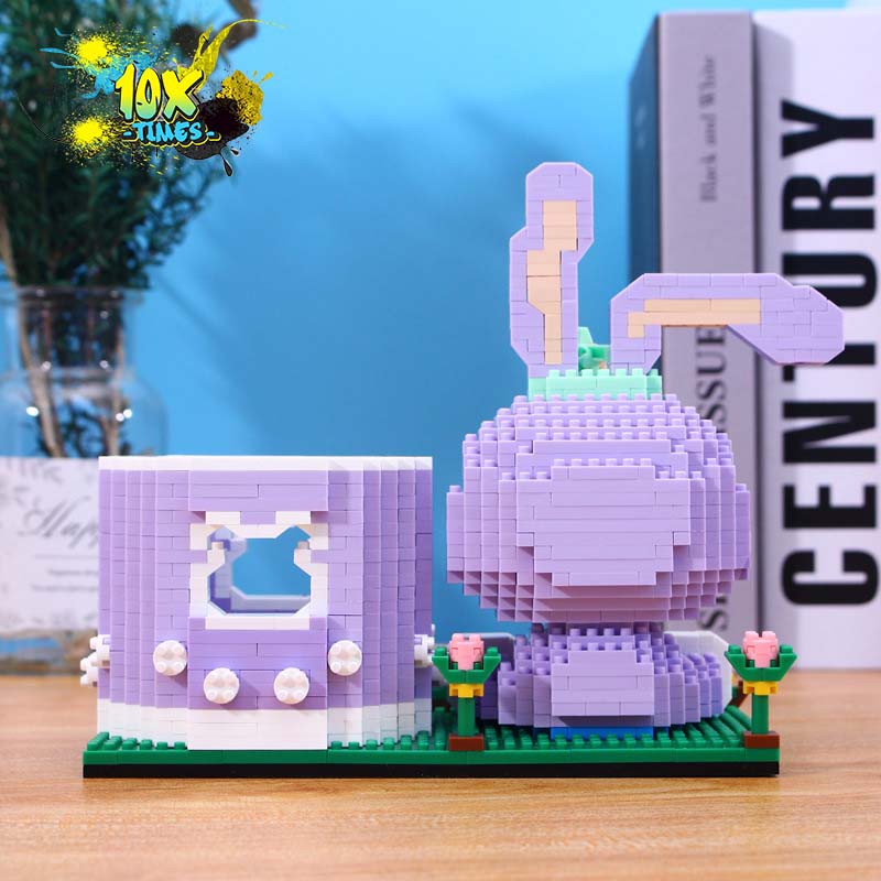 lắp ráp 3d ống đựng bút thỏ tím stella lou, thỏ hồng cony, vịt vàng 1000 mảnh quà tặng sinh nhật bạn trai bạn gái trẻ em