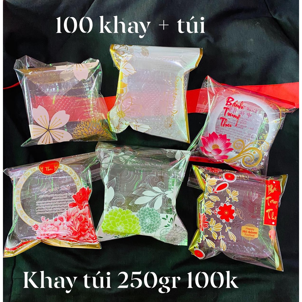 khay bánh trung thu set 20 khay nhiều phân loại túi set 20 túi 100 túi