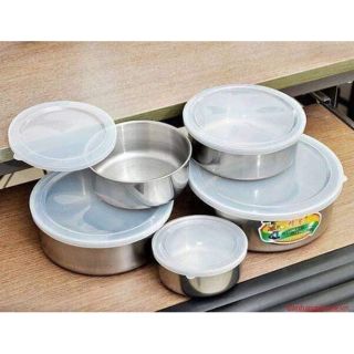 Set bộ 5 bát inox cao cấp có nắp