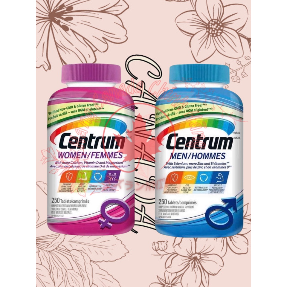 Vitamin Tổng Hợp Tăng Miễn Dịch Centrum Complete Multivitamin and Mineral Supplement for Men and Women 250 Viên