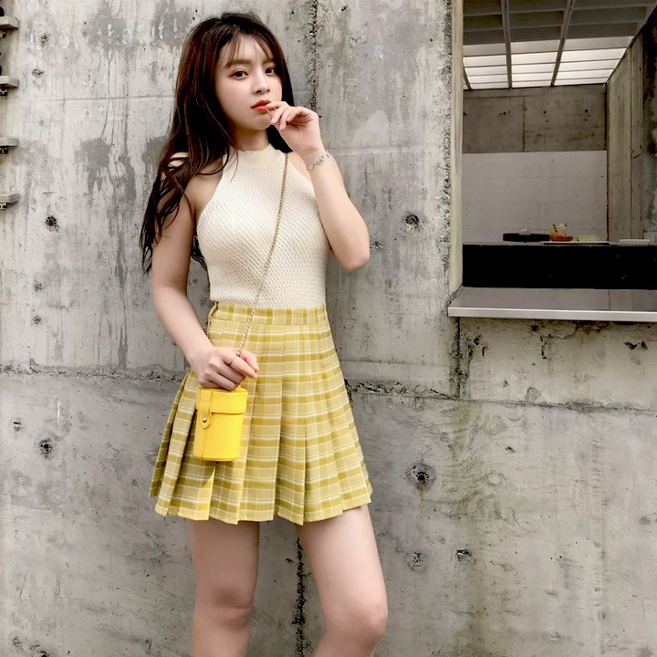 Chân váy kẻ sọc caro ngắn xếp ly xòe với màu mới siêu xinh | BigBuy360 - bigbuy360.vn