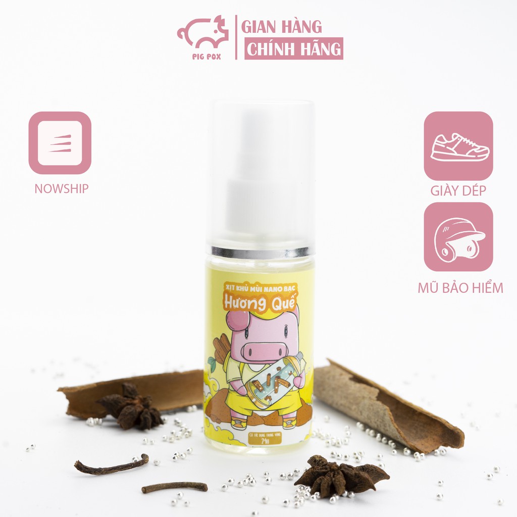 Xịt khử mùi giày hương quế PIGPOX nano bạc 50ml