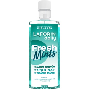 Nước súc miệng Laforin Daily 500ml vệ sinh răng miệng hằng ngày, trắng răng, thơm miệng, tái tạo men răng