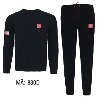 Bộ Đồ Nam Mặc Nhà Cao Cấp Chất Liệu Nỉ Thu Đông In Uni
