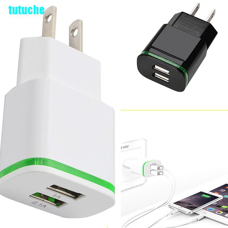 Củ Sạc Tutu 2 Cổng Usb Đèn Led 5v 2a Cho Iphone Ipad Samsung