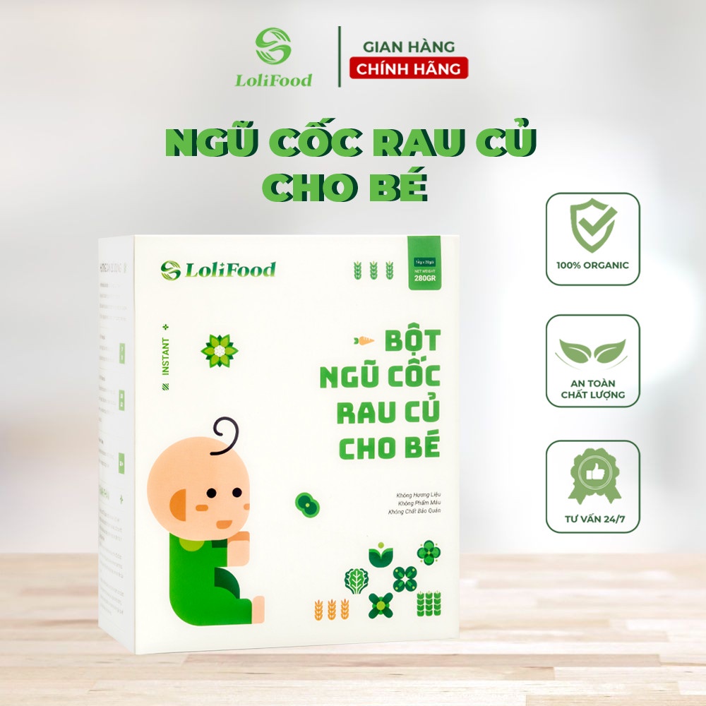 Bột Ăn Dặm Bột Ngũ Cốc Rau Củ Cho Bé Từ 6 Tháng Tuổi Bột Rau Củ LOLIFOOD Dạng gói tiện lợi