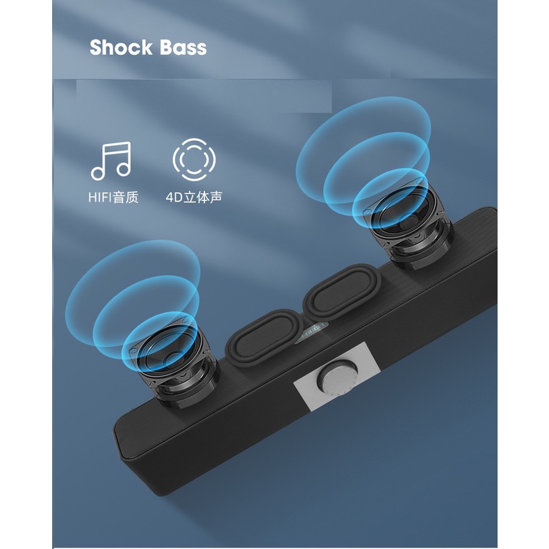 Loa máy tính Bluetooth V5.0 dùng cho máy tính, tivi, điện thọai... âm thanh vòm 4D 360 độ cắm dây nguồn 5V1A
