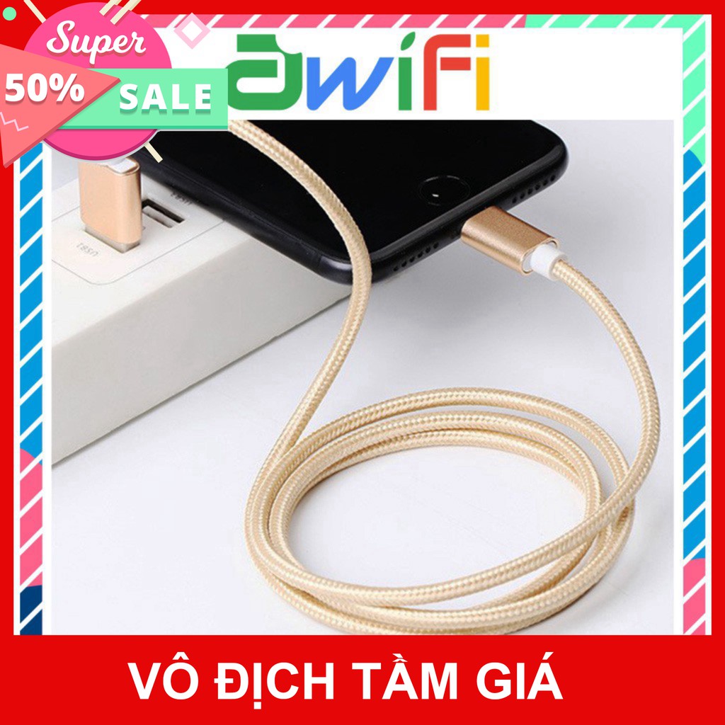 Dây Cáp Sạc Iphone Dây Dù Lightning dài  3m Cho Phụ Kiện Tai nghe Bluetooth Airpods i12 Pin Dự Phòng Awifi L2-3  gi mua 