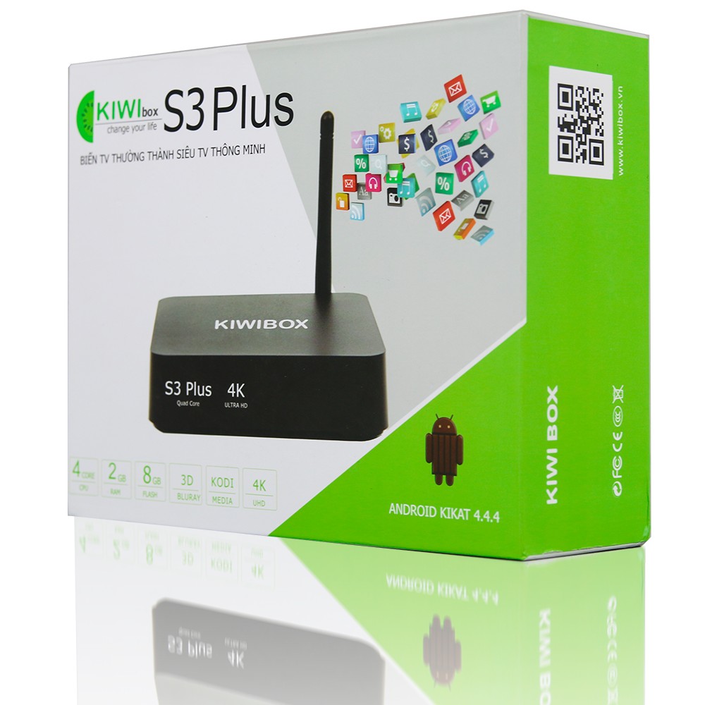 Android Tivi Box Kiwi S3 Plro - RAM 2GB