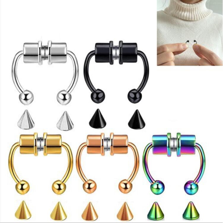 Hoa tai thép không gỉ từ tính hợp thời trang