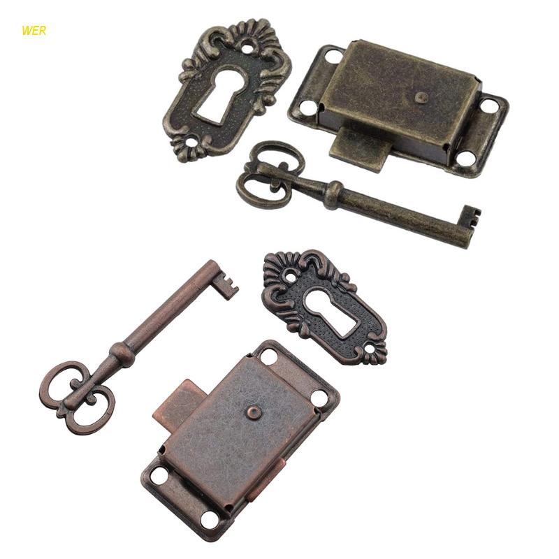 Ổ Khóa Tủ Gỗ Bằng Sắt Kiểu Cổ Điển Kèm Chìa Khóa Tiện Dụng