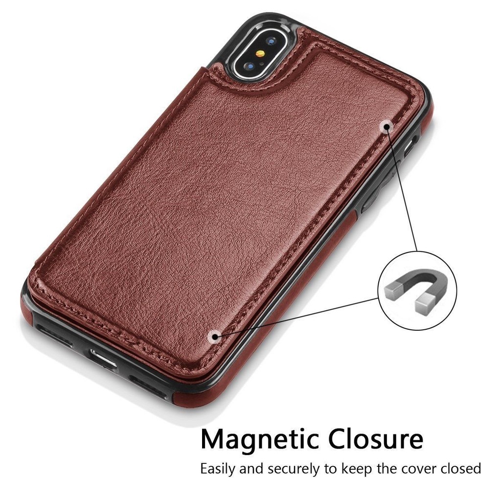 Ốp điện thoại kiểu ví gập có ngăn đựng thẻ cho iPhone 6 6s 7 8 plus x xs xr max