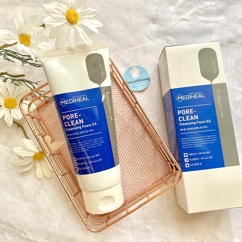 Sữa rửa mặt Kiểm Soát Dầu, Bã Nhờn Chiết Suất Từ Than Hoạt Tính Mediheal Pore Cleansing Foam H.D.P