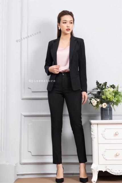 Bộ vest nữ công sở Pizee ACC65 1 nút cao cấp | BigBuy360 - bigbuy360.vn