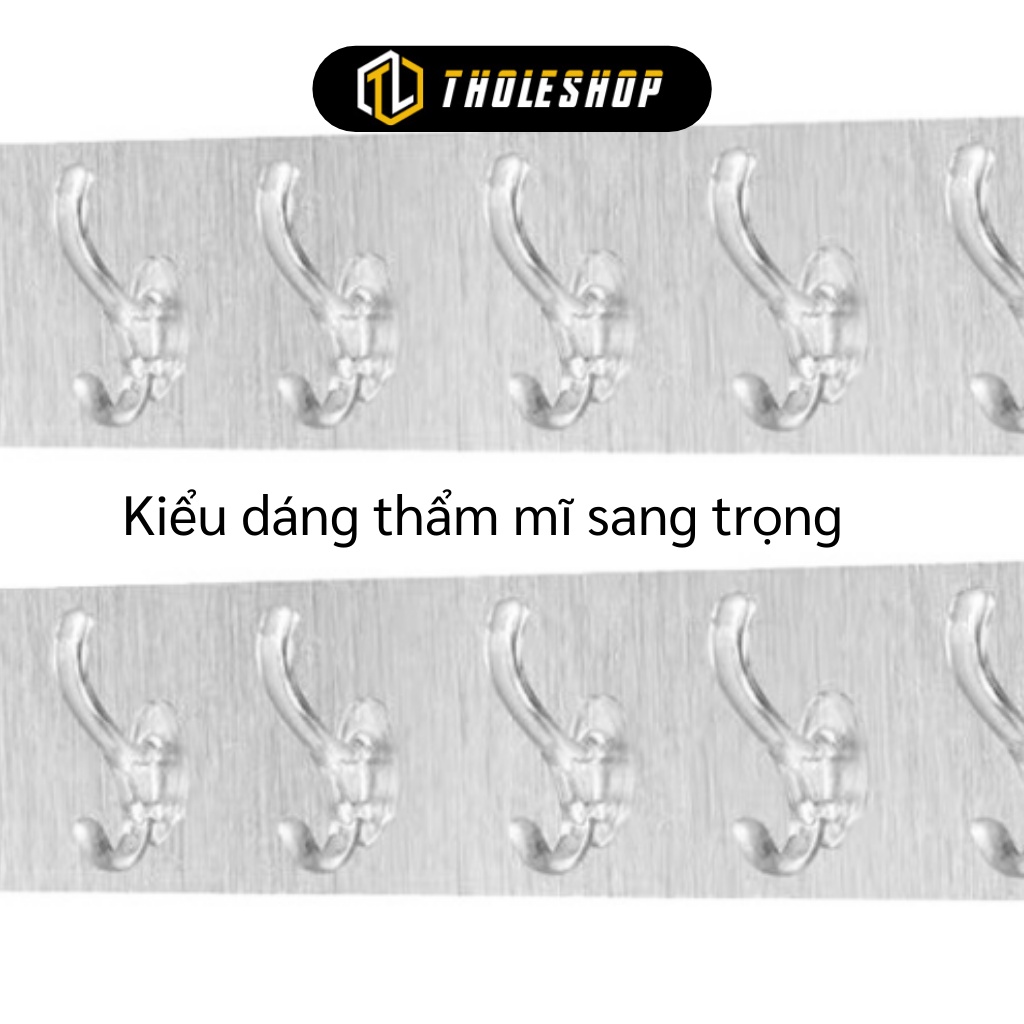 Giá Treo Đồ - Thanh Treo Đồ Trong Suốt Dán Tường 6 Móc Liền Mạch Siêu Chắc 9713