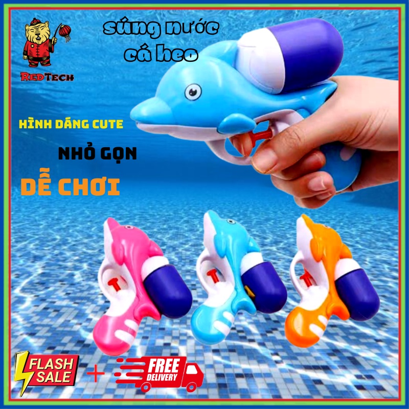 Đồ chơi súng nước mini hình cá heo RedTech, siêu dễ thương dành cho bé.