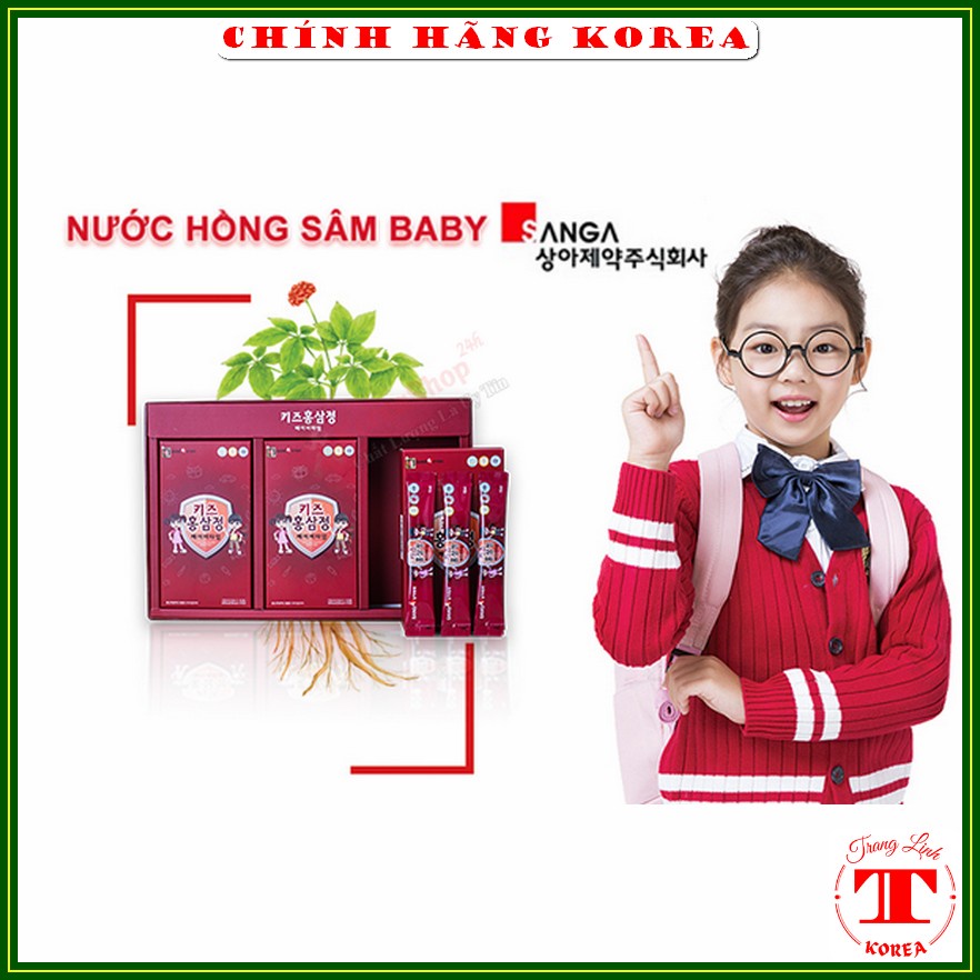 Hồng sâm trẻ em Korea Red Ginseng Baby - Nước hồng sâm baby Sanga hàn quốc hộp 30 gói, tranglinh