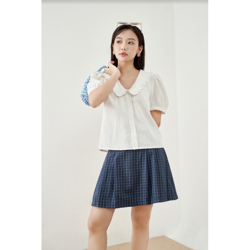 Chân váy mini karo navi xếp ly basic 1CV1041 | BigBuy360 - bigbuy360.vn