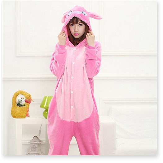 Động Vật Stitch Kigurumi Đồ Ngủ Onesie Người Lớn Vui Flannel Ấm Mềm Đêm Homewear