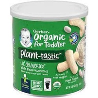 Bánh ăn dặm organic Gerber đậu Navy trắng Lil 'Crunchies White Bean Hummus cho bé từ 12 tháng