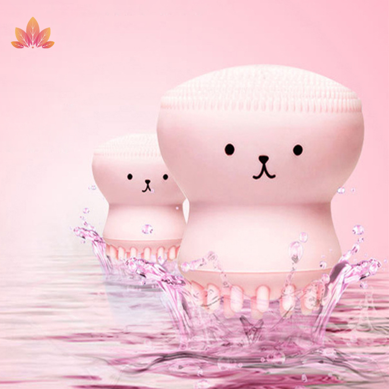 [Hàng mới về] Cọ rửa mặt tẩy tế bào chết chất liệu silicon thiết kế hình bạch tuộc phong cách Hàn Quốc đáng yêu JP5