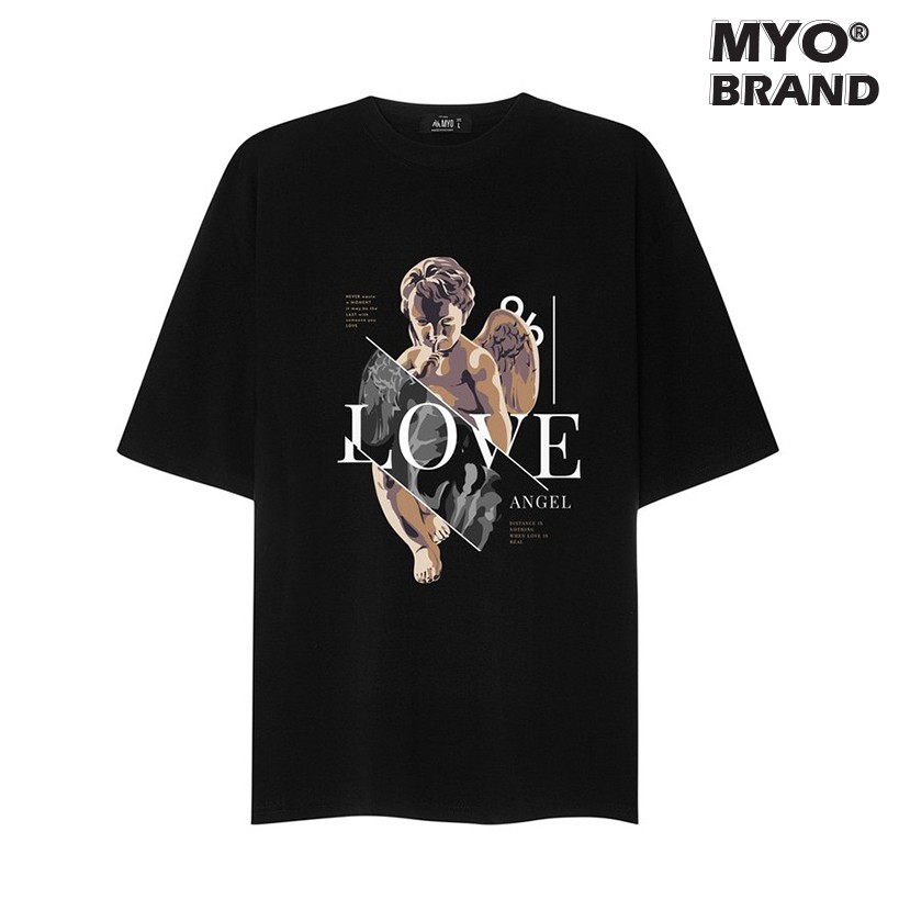 Áo Nam Form Rộng MYO Vải Cotton In Hình In Angel Love
