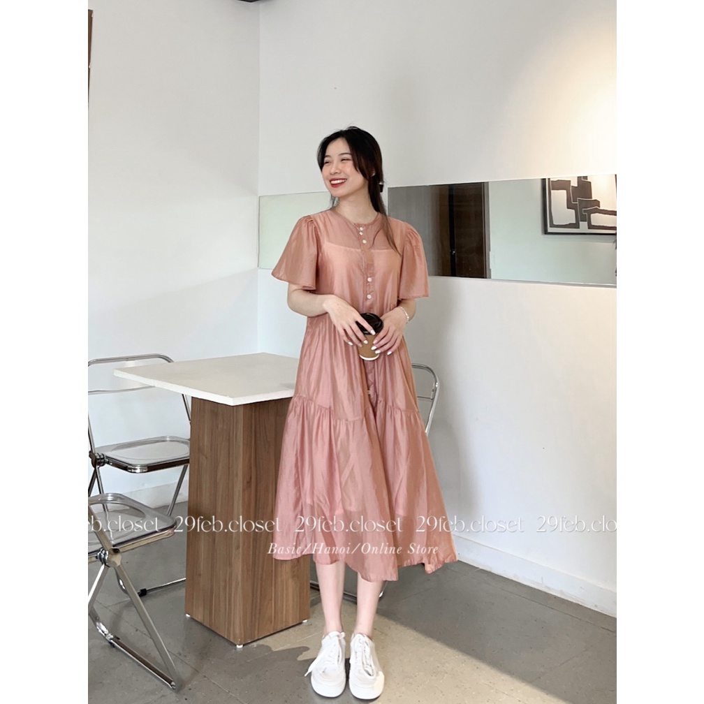 [Ảnh thật/Video] Set váy babydoll voan tơ cúc dọc kèm váy 2 dây 29feb.closet S21 | BigBuy360 - bigbuy360.vn