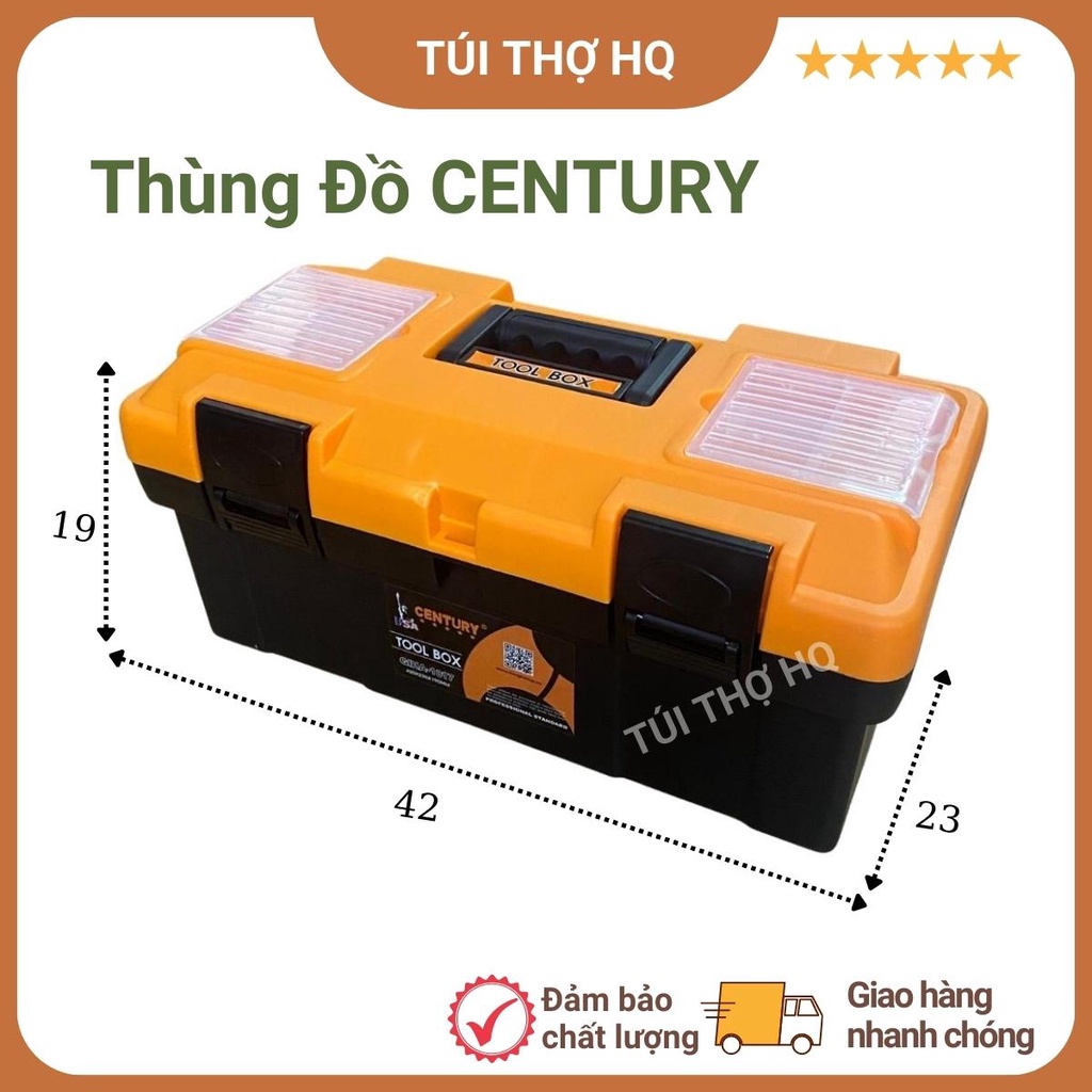 Hộp đựng dụng cụ, thùng đựng đồ nghề sửa chữa đa năng CENTURY cỡ TO TRUNG NHỎ hàng chính hãng - HQ