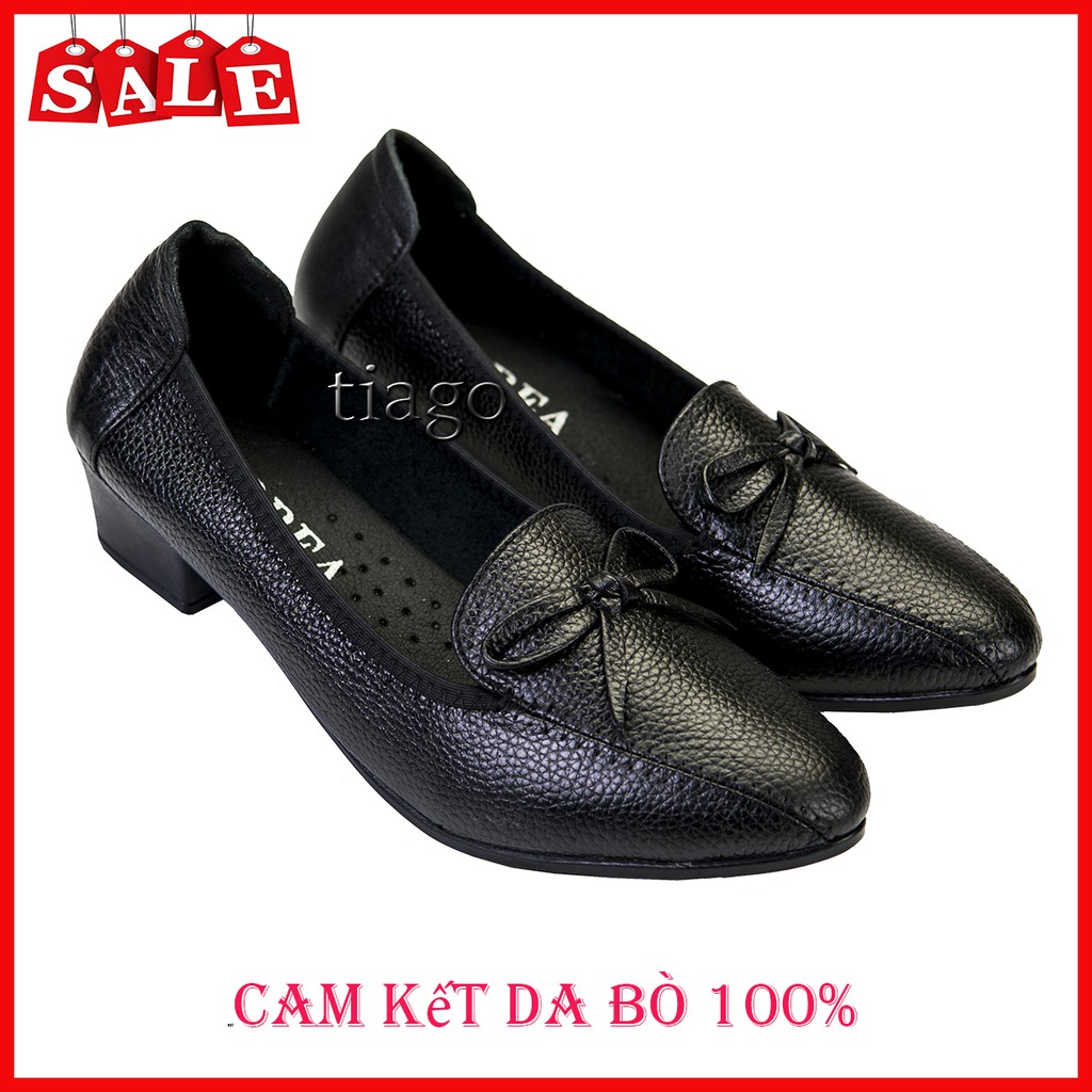 giày cao gót nữ da bò 6cm siêu mềm êm chân