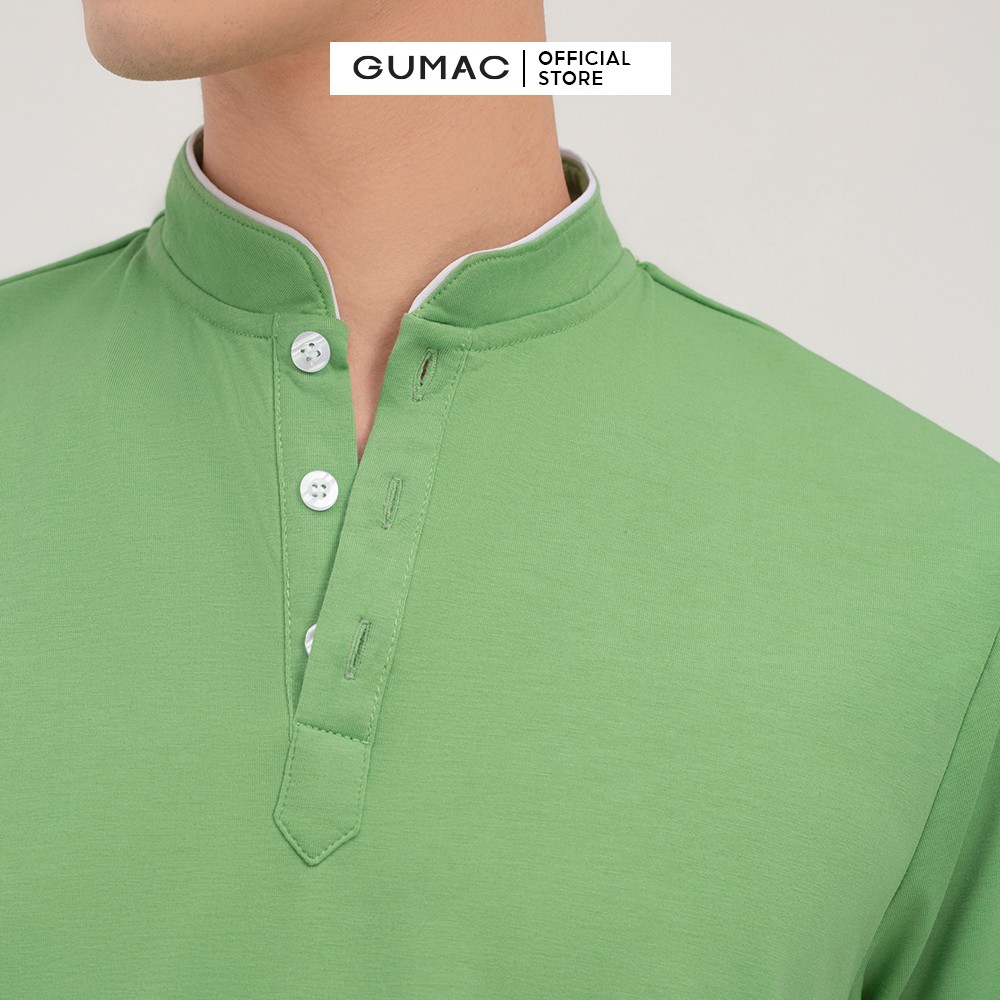 [Mã WABRGD12 giảm 10% đơn 250K] Áo thun polo nam có cổ GUMAC tay phối viền chất cotton cao cấp ATNB462 | BigBuy360 - bigbuy360.vn