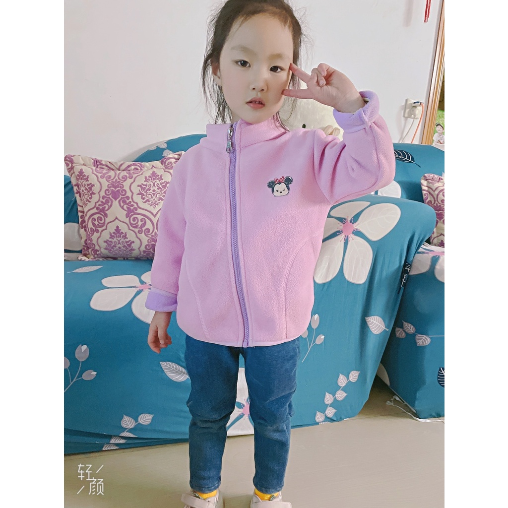 Áo Khoác Lông Cừu Dày Dặn Giữ Ấm In Hình Disney / Disney Phong Cách Phương Tây Cho Bé Gái