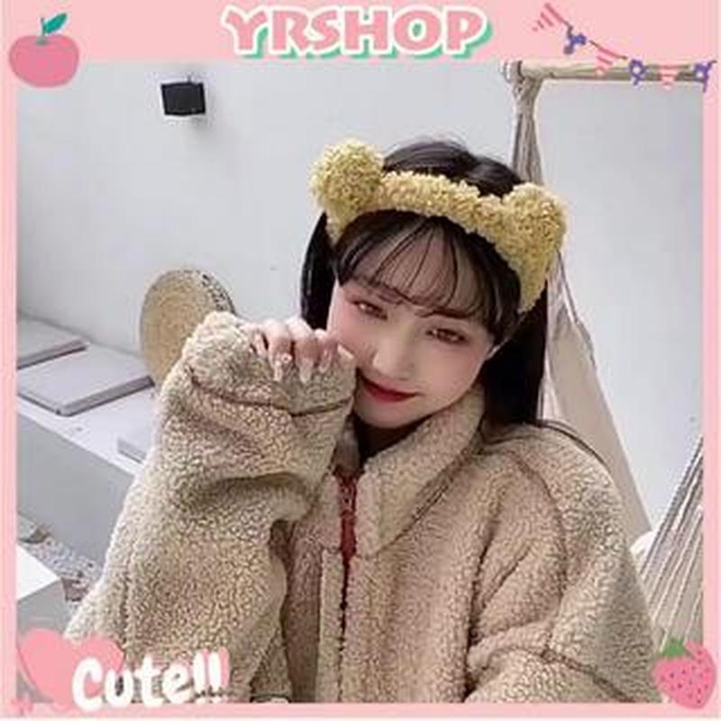 Băng đô vải nhung hình tai gấu phong cách Hàn Quốc