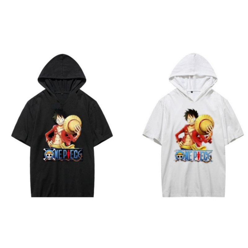 Áo Hoodie Tay Lửng One Piece - Đảo Hải Tặc, Áo Thun Monkey D.Luffy