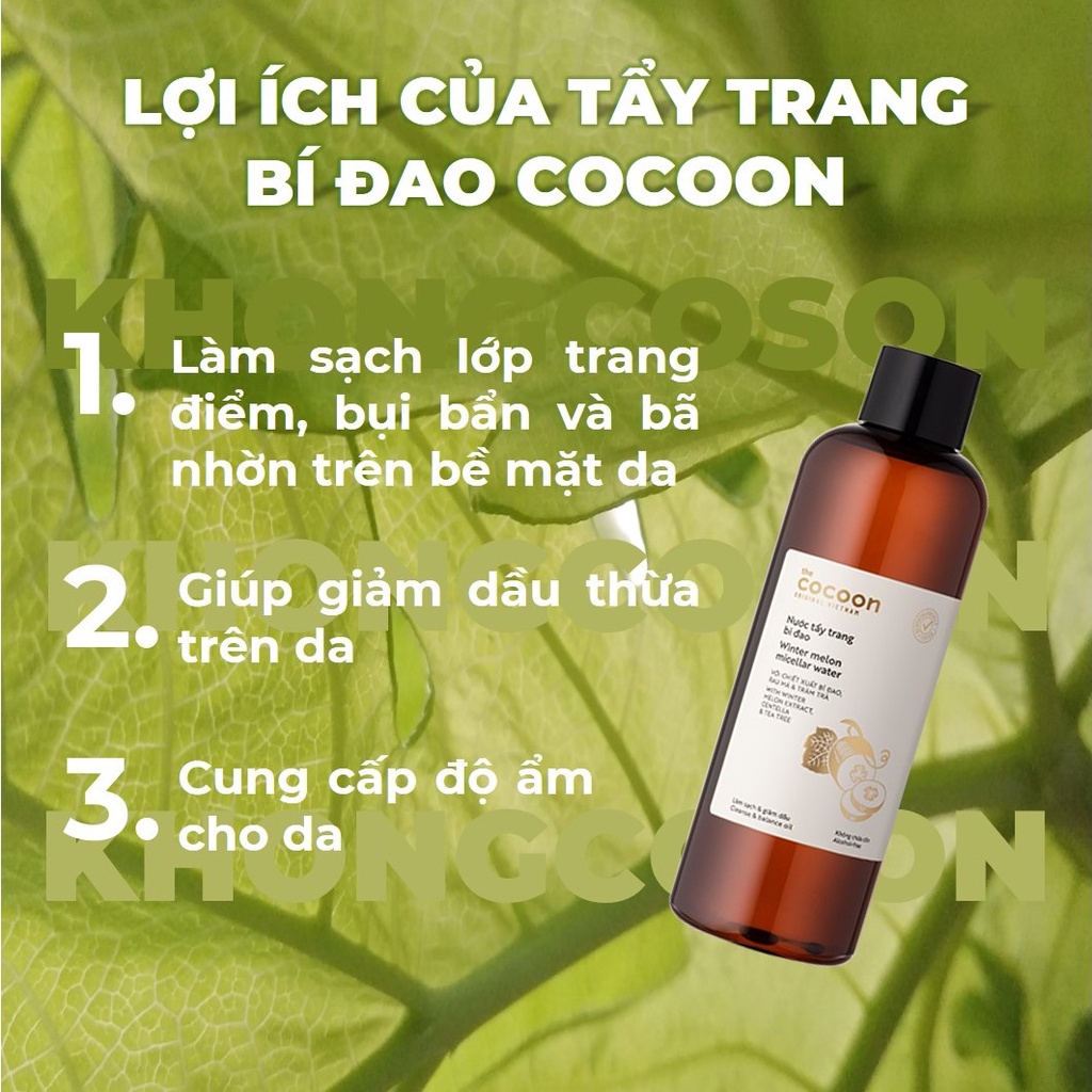 Bigsize - Nước Tẩy Trang Bí Đao Cocoon Tẩy Sạch Makeup & Giảm Dầu 500ml