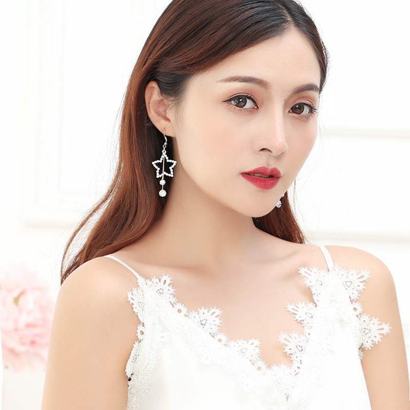 Bông tai Lucky star đính đá XINH