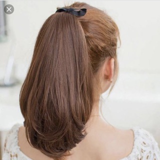 Tóc giả cột cụp đuôi nhẹ- chất tóc mềm mượt 35cm