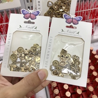 Charm thép đính móng mix đủ loại - Gấu - Tim - Nơ