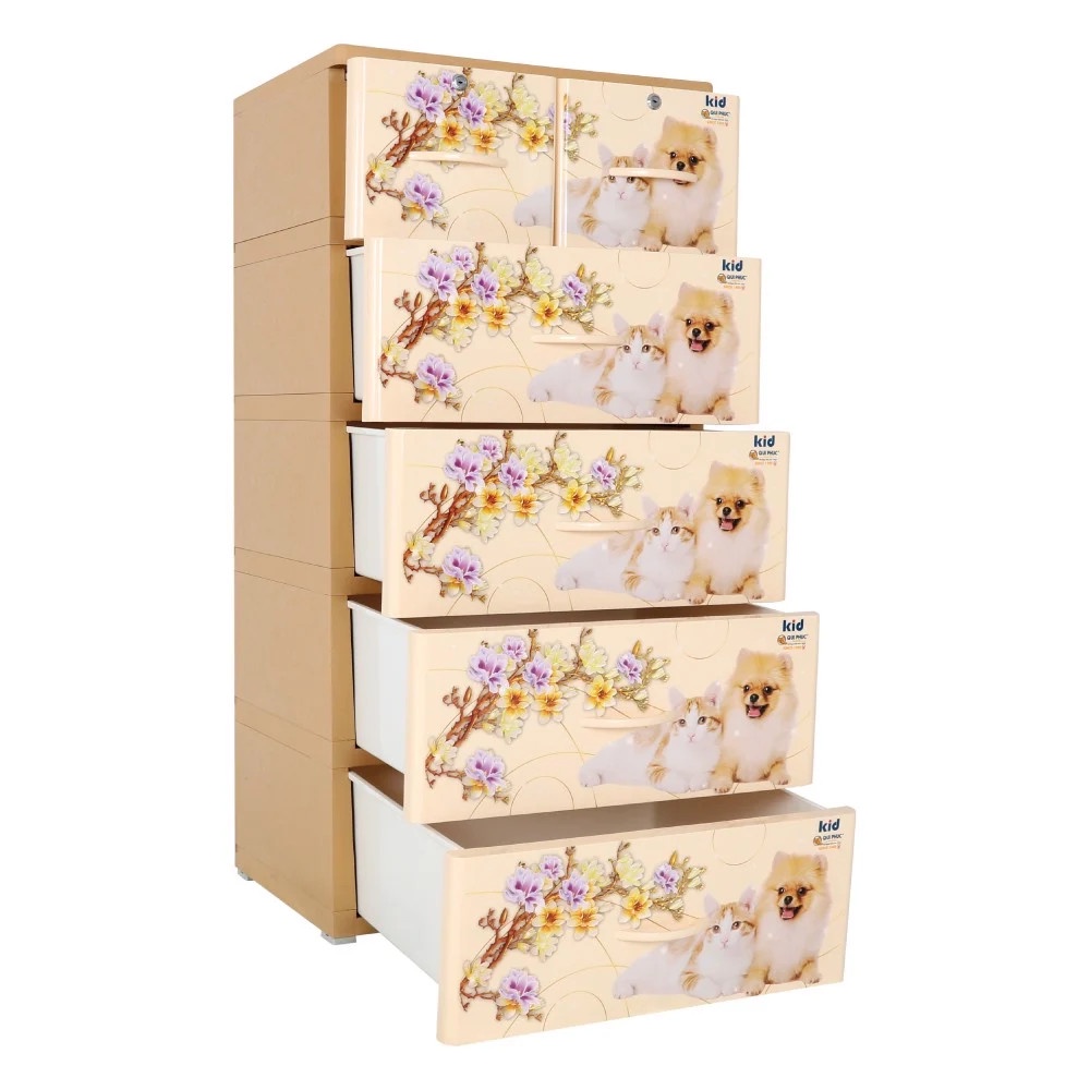 Tủ nhựa KID 4 tầng - Tủ nhựa Qui Phúc - Tủ nhựa đựng quần áo 4 tầng QPN.033