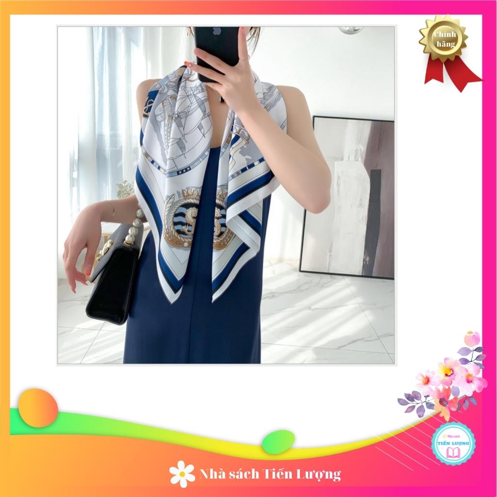Khăn vuông lụa quàng cổ lớn turban Âu Mỹ 90cm