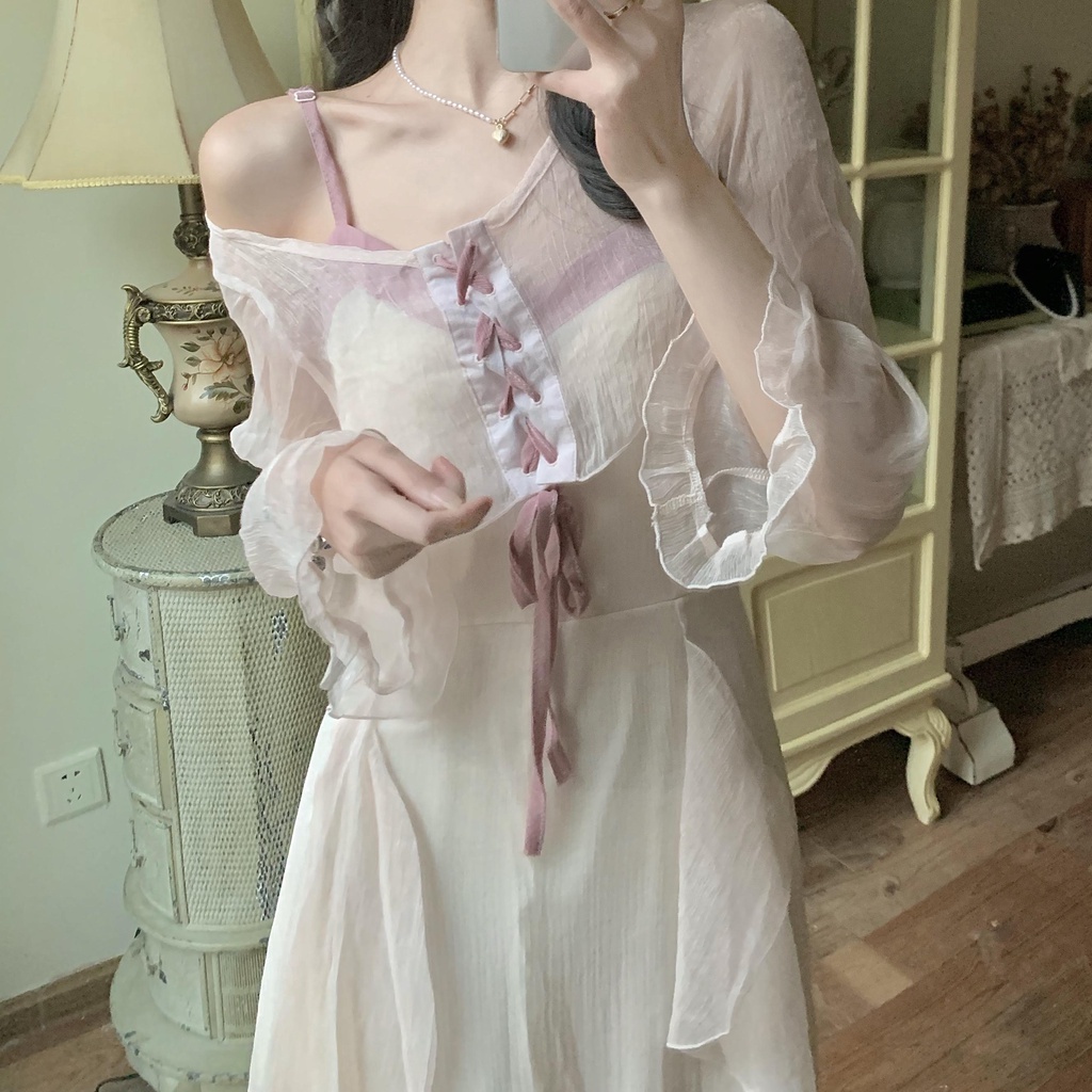 Áo khoác voan mỏng dáng rộng thời trang thanh lịch | BigBuy360 - bigbuy360.vn